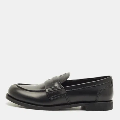 Pre-owned Miu Miu Donna Size 39 Black Leather Loafers