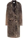 Miu Miu Double-breasted Denim Coat In Schwarz
