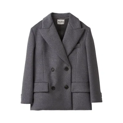 Pre-owned Miu Miu Double Breasted Jacket 'grey' | Women's Size 38