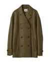 Miu Miu Double-breasted Nappa Leather Jacket In Green