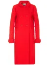 Miu Miu Double-breasted Midi Coat In Rot