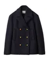 Miu Miu Double-breasted Wool Peacoat In Blue