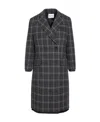 Miu Miu Double-breasted Plaid Coat In Black