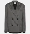 Miu Miu Double-breasted Wool And Cashmere Blazer In Grau
