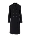 Miu Miu Double-breasted Cloth Coat In Black