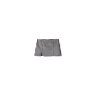 Miu Miu Double Cashmere And Wool Miniskirt In Grey