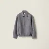Miu Miu Double Cashmere Blouson Jacket In Gray