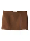 Miu Miu Double Cashmere Miniskirt In Brown