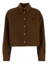 Miu Miu Double Cashmere Shirt In Brown