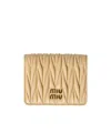 Miu Miu Double-fold Wallet In Nude