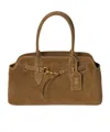 Miu Miu Suede Aventure Top-handle Bag In Olive Green