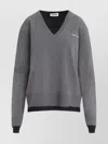 Miu Miu Layered V-neck Oversized Cashmere Sweater In Grey