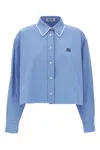 Miu Miu Double Layer Shirt Shirt And Blouse Light Blue In Blue
