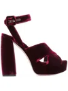 Miu Miu Double Strap Platform Sandals In Purple