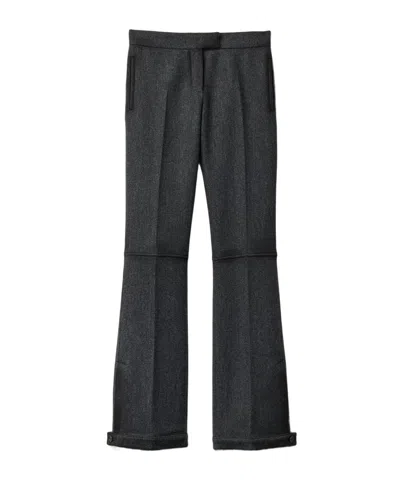 Miu Miu Double Wool Pants In Gray