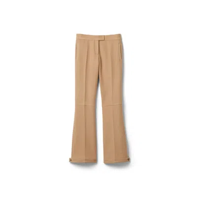 Miu Miu Double Wool Pants In Neutral