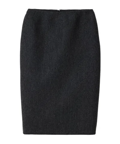 Miu Miu Double Wool Skirt In Black