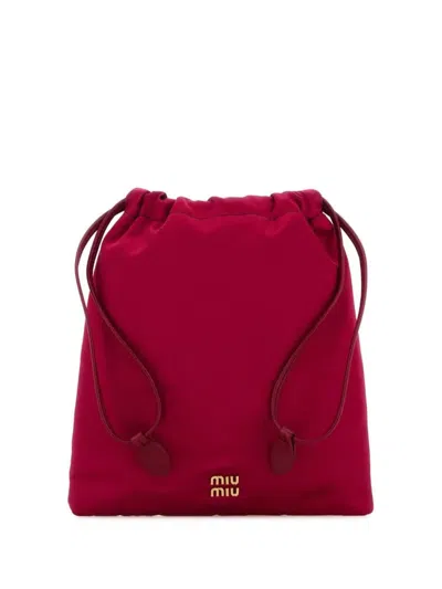 Miu Miu Douchesse Pouch In Red