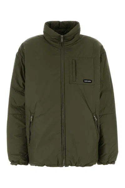 Miu Miu Down Puffer Jacket In Recycled Nylon In Green