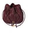 Miu Miu Drawstring Clutch In Burgundy