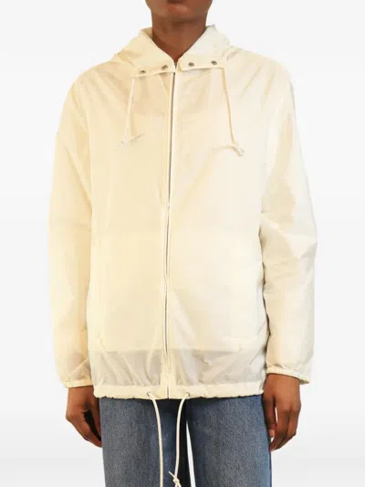 Pre-owned Miu Miu Drawstring Hooded Jacket In Neutral