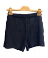 Miu Miu Drawstring Knitted Shorts In Blue