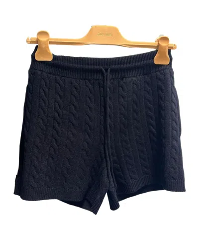 Miu Miu Drawstring Knitted Shorts In Blue