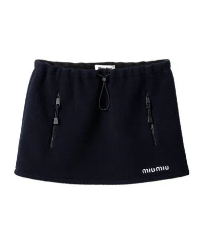 MIU MIU MIU MIU DRAWSTRING MINI SKIRT