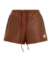 Miu Miu Drawstring Shorts In Brown