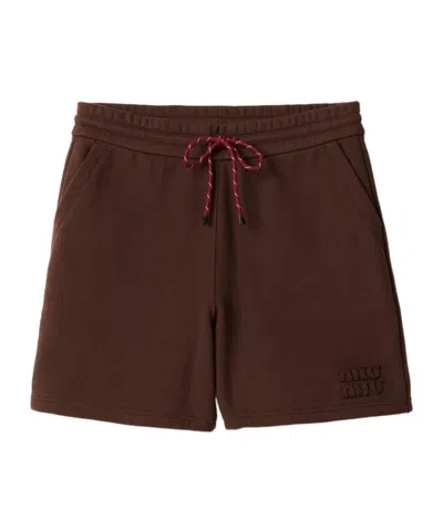 Miu Miu Drawstring Shorts In Brown
