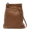 Miu Miu Drawstring Shoulder Bag In Brown