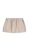 Miu Miu Drawstring Panel Skirt In Neutral