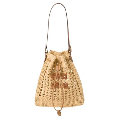 Pre-owned Miu Miu Drawstring Tote 'naturale' | Tan | Women's Size Onesize In Brown