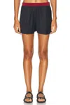 Miu Miu Drawstring Waist Mini Short In Blue