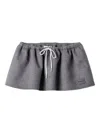 Miu Miu Double Cashmere Miniskirt In Gray