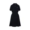 Miu Miu Mini Dress With Elastic Waist And Flared Skirt In Black