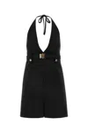 Miu Miu Grain De Poudre Halter Dress In Black