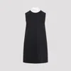 Miu Miu Wool Blend Pinstripe Midi Dress In Bleu