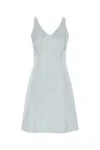 Miu Miu Satin Mini Dress Fitted Silhouette In Blue