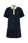 Miu Miu Women Kid Mohair Short Dress In Blue