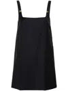 Miu Miu Logo Plaque Virgin Wool Mini Dress