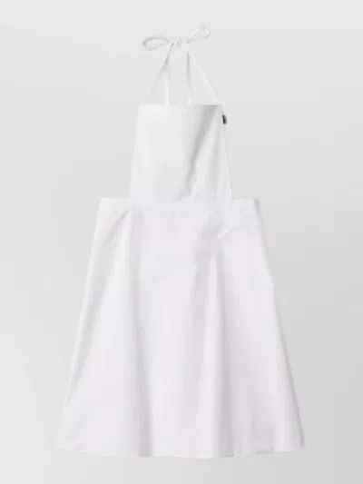 Miu Miu Dress Featuring Refined Open Back Design In White