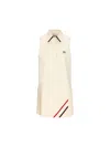 Miu Miu Mini Mohair Canvas Dress In In Beige