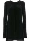Miu Miu Long Sleeve Mini Dress In Black