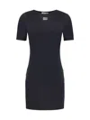 Miu Miu Logo Midi Dress In Black