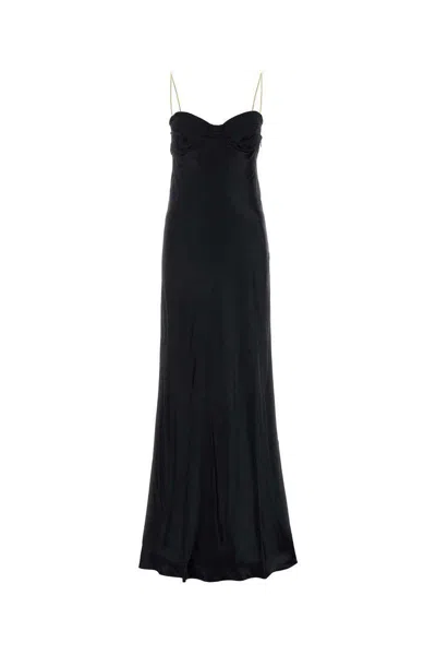 Miu Miu Chain-straps Silk Dress In Black