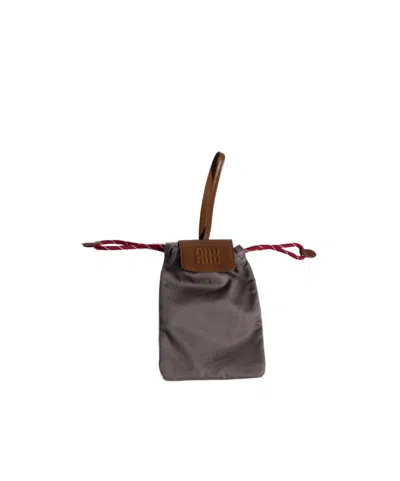 Miu Miu Drill And Leather Trick In Gray