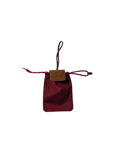 Miu Miu Drill And Leather Trick In Burgundy