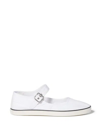 Miu Miu Drill Ballerinas In White