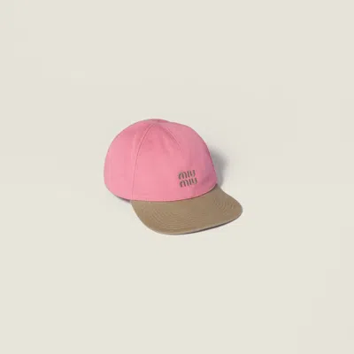 Miu Miu Drill Baseball Cap In Pink